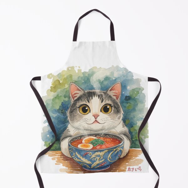 Item preview, Japan Cute Cat Eating Ramen Watercolor Illustration | Kawaii Kitty Noodle Art | Japanese Style Cat Lover Design designed and sold by JessLamunn89.