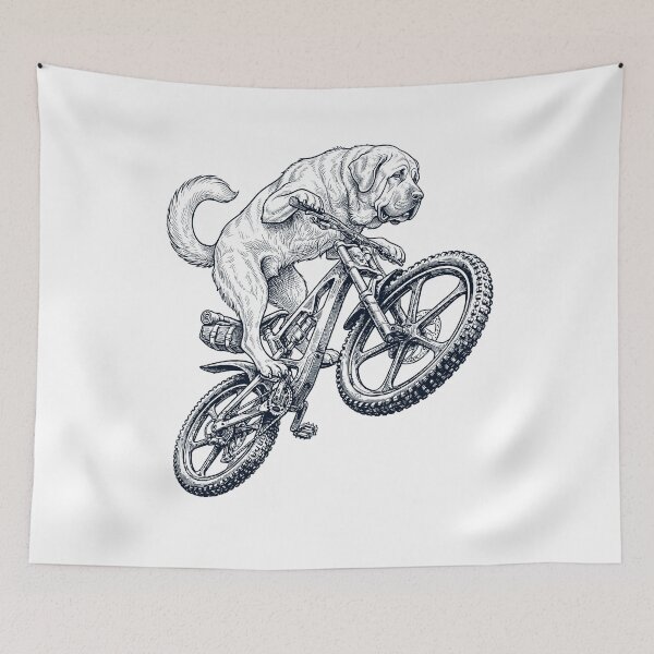 Item preview, Vintage Spanish Mastiff Riding Bicycle Cycling Bike Dog Lover designed and sold by TerryConnells.