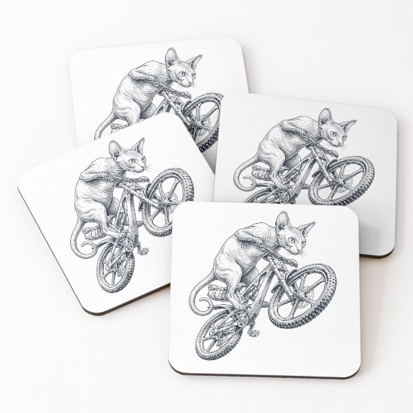 Item preview, Vintage Sphynx Cat Riding Bicycle Cycling Bike Kitten Lover designed and sold by TerryConnells.