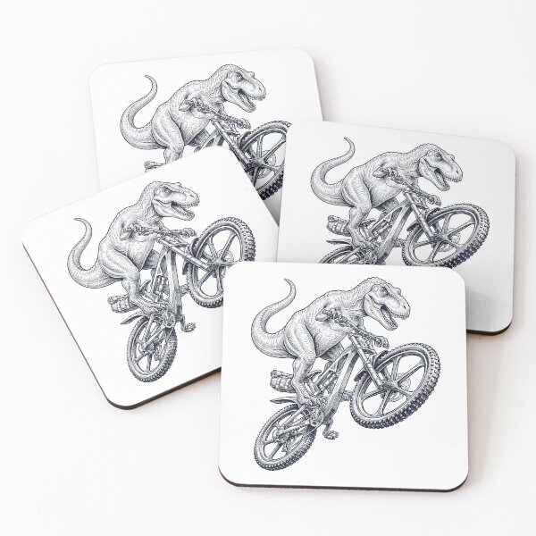 Item preview, Vintage T Rex Dinosaur Riding Bicycle Cycling Bike Animal Lover designed and sold by TerryConnells.