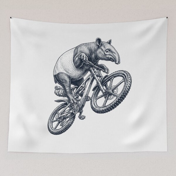 Item preview, Vintage Tapir Riding Bicycle Cycling Bike Animal Lover designed and sold by TerryConnells.