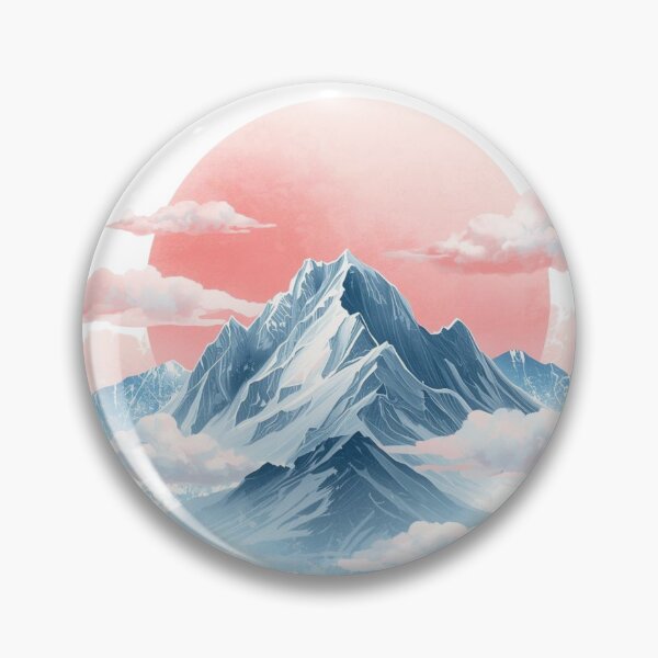 Item preview, Pastel Mountain Landscape – Dreamy Nature Illustration with Soft Clouds designed and sold by Art70shop.