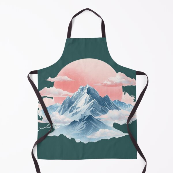 Item preview, Pastel Mountain Landscape – Dreamy Nature Illustration with Soft Clouds designed and sold by Art70shop.