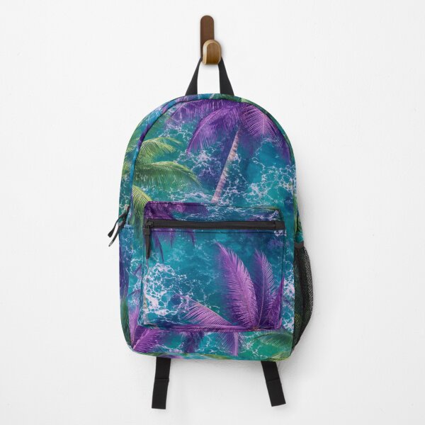 Item preview, Tropical Purple Pattern – Palm Trees & Turquoise Ocean designed and sold by AstraDrip Studio.