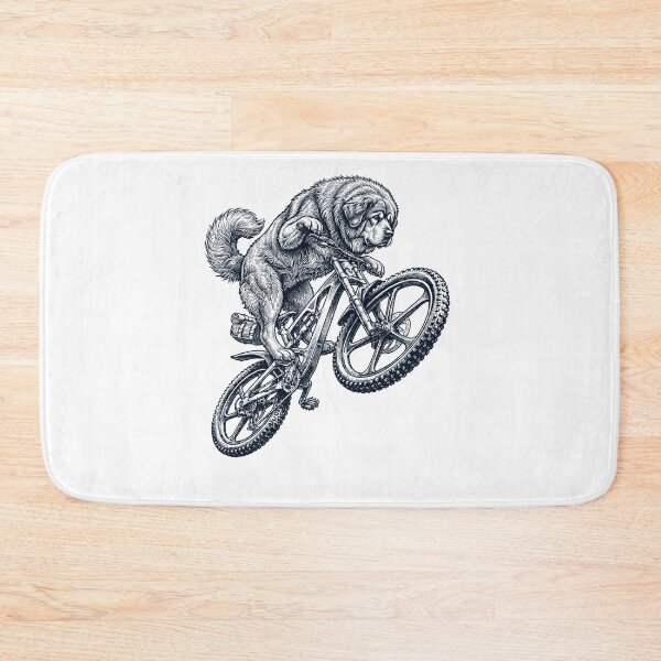 Item preview, Vintage Tibetan Mastiff Riding Bicycle Cycling Bike Dog Lover designed and sold by TerryConnells.