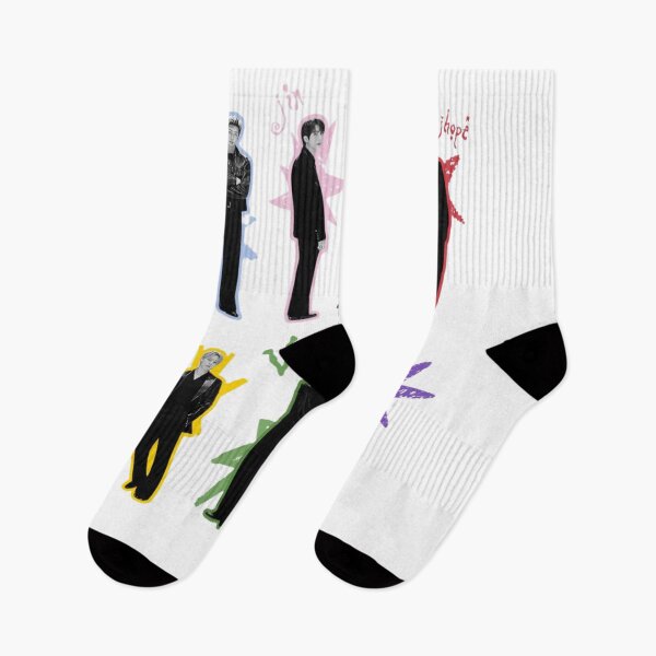 Item preview, BTS OT7 Members Dark Aesthetic Colorful Outlines designed and sold by Mooncreates7.