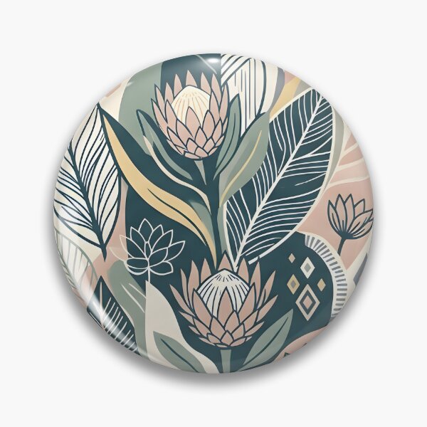 Item preview, Modern Botanical Art Nouveau Floral Pattern in Sage Green and Dusty Rose designed and sold by GreatPeopleMind.