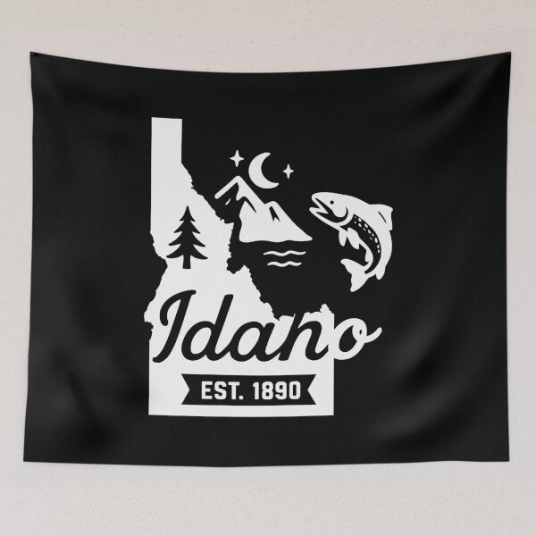 Item preview, Idaho Vintage Salmon Mountains Pine River Retro Art designed and sold by Sunflo67.