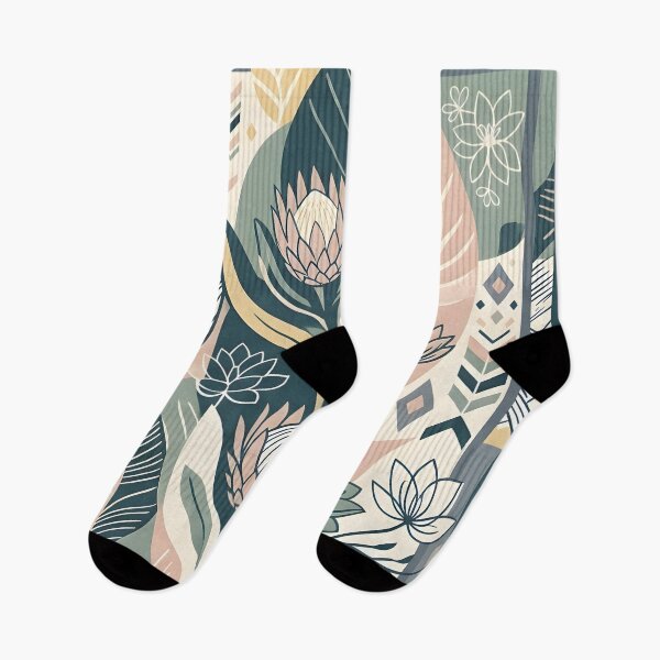 Item preview, Modern Botanical Art Nouveau Floral Pattern in Sage Green and Dusty Rose designed and sold by GreatPeopleMind.