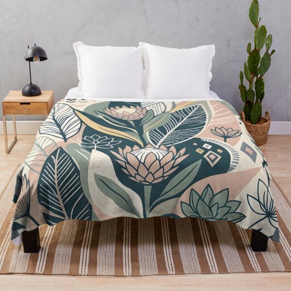 Item preview, Modern Botanical Art Nouveau Floral Pattern in Sage Green and Dusty Rose designed and sold by GreatPeopleMind.