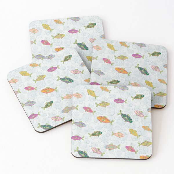 Item preview, Many colorful fish amidst air bubbles - a fun pattern for children designed and sold by Sonja Birkelbach.