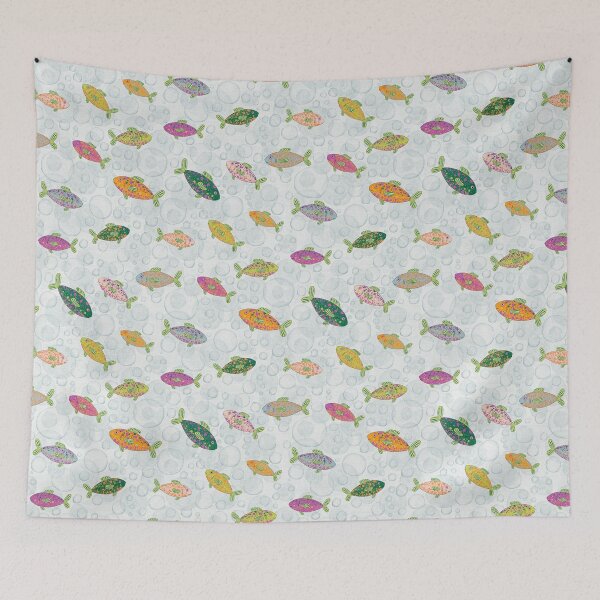 Item preview, Many colorful fish amidst air bubbles - a fun pattern for children designed and sold by Sonja Birkelbach.