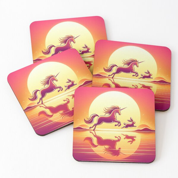 Item preview, Unicorn and Rabbit – Magical Fantasy Sunset Design designed and sold by Dogandesighn.