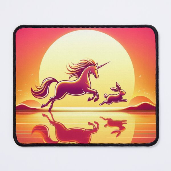 Item preview, Unicorn and Rabbit – Magical Fantasy Sunset Design designed and sold by Dogandesighn.