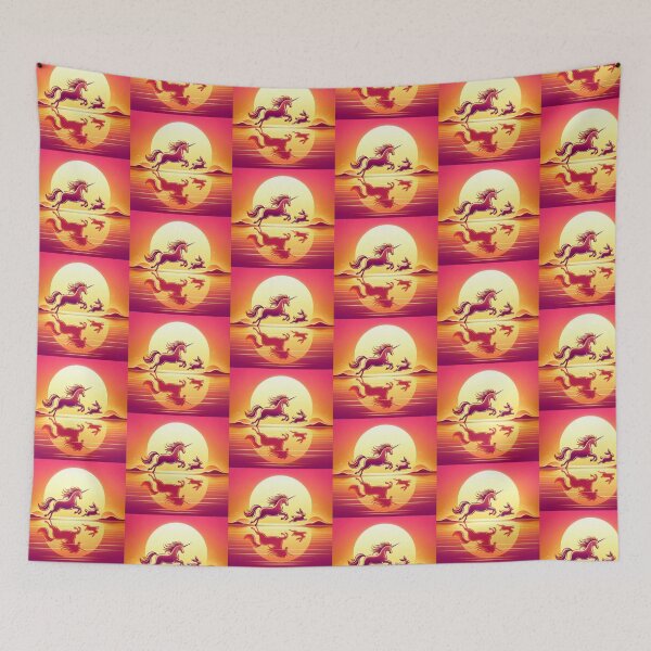 Item preview, Unicorn and Rabbit – Magical Fantasy Sunset Design designed and sold by Dogandesighn.