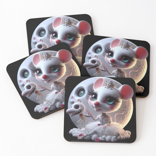 Item preview, White Mouse Queen Ballerina and Skeleton Toy designed and sold by LujziWorld.