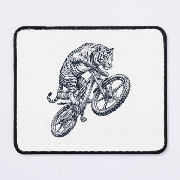 Item preview, Vintage Tiger Riding Bicycle Cycling Bike Animal Lover designed and sold by TerryConnells.