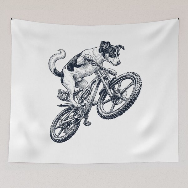 Item preview, Vintage Toy Fox Terrier Riding Bicycle Cycling Bike Dog Lover designed and sold by TerryConnells.