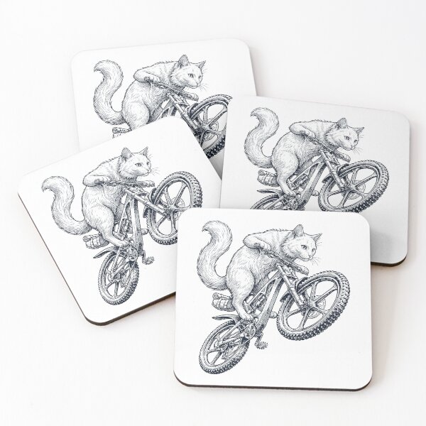 Item preview, Vintage Turkish Angora Cat Riding Bicycle Cycling Bike Kitten Lover designed and sold by TerryConnells.