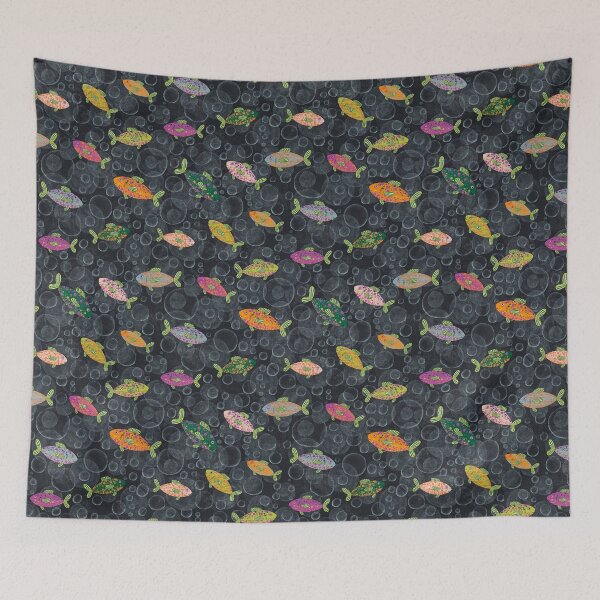 Item preview, Many colorful fish amidst air bubbles - a fun pattern for children designed and sold by Sonja Birkelbach.