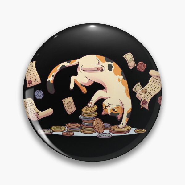 Item preview, Cute Calico Cat Burglar Fantasy RPG Coins designed and sold by CrystalMineArts.
