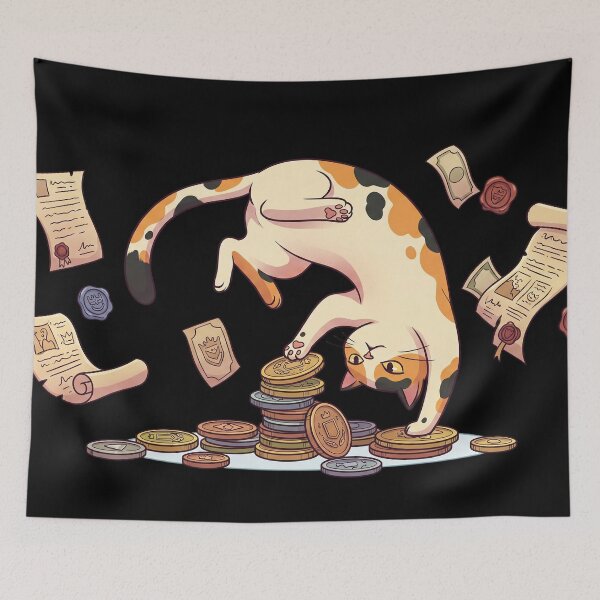 Item preview, Cute Calico Cat Burglar Fantasy RPG Coins designed and sold by CrystalMineArts.