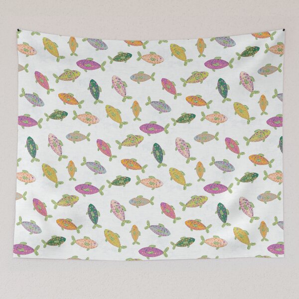 Item preview, Many colorful fish - fun pattern for children, summer, beach vacation designed and sold by Sonja Birkelbach.
