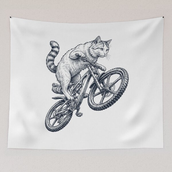 Item preview, Vintage Turkish Van Cat Riding Bicycle Cycling Bike Kitten Lover designed and sold by TerryConnells.