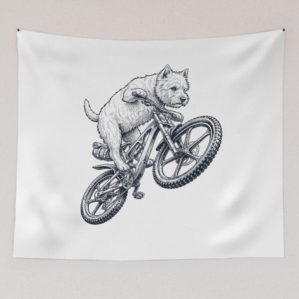 Item preview, Vintage West Highland White Terrier Riding Bicycle Cycling Bike Dog Lover designed and sold by TerryConnells.
