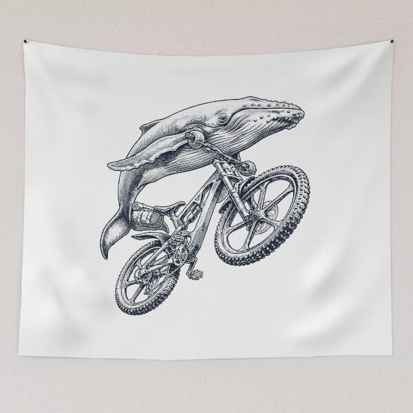 Item preview, Vintage Whale Riding Bicycle Cycling Bike Animal Lover designed and sold by TerryConnells.