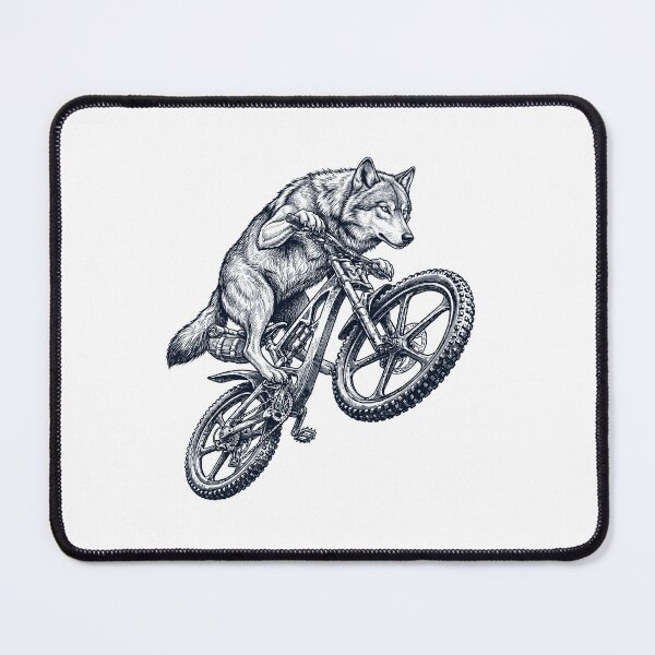 Item preview, Vintage Wolf Riding Bicycle Cycling Bike Animal Lover designed and sold by TerryConnells.