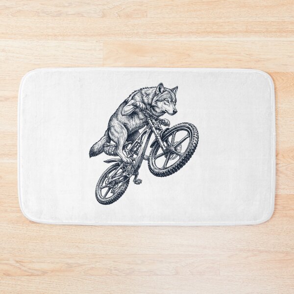 Item preview, Vintage Wolf Riding Bicycle Cycling Bike Animal Lover designed and sold by TerryConnells.