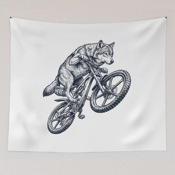 Item preview, Vintage Wolf Riding Bicycle Cycling Bike Animal Lover designed and sold by TerryConnells.