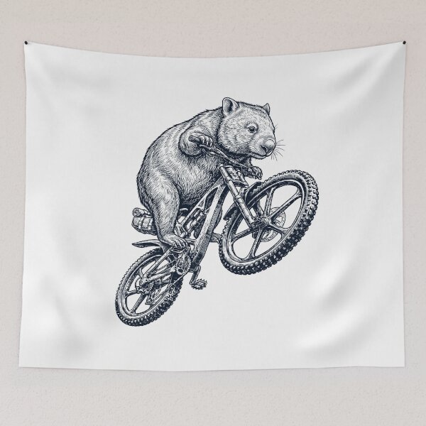 Item preview, Vintage Wombat Riding Bicycle Cycling Bike Animal Lover designed and sold by TerryConnells.