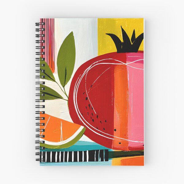 Item preview, Citrus and Pomegranate Kitchen Art Harmony - A Vibrant Still Life in Bold Geometric Color designed and sold by OlfactoART Studio.