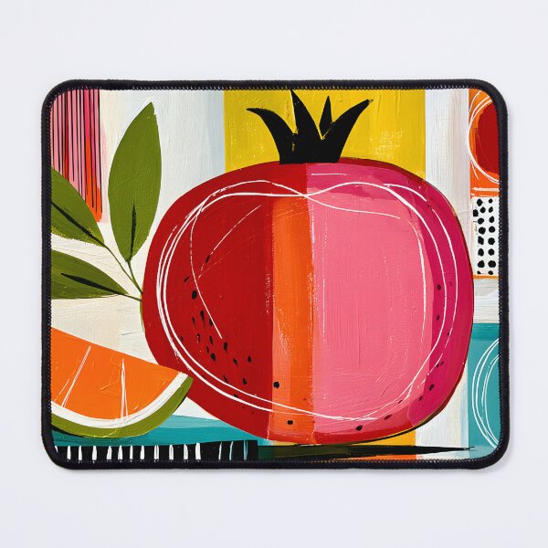Item preview, Citrus and Pomegranate Kitchen Art Harmony - A Vibrant Still Life in Bold Geometric Color designed and sold by OlfactoART Studio.