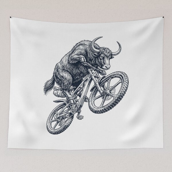 Item preview, Vintage Yak Riding Bicycle Cycling Bike Animal Lover designed and sold by TerryConnells.
