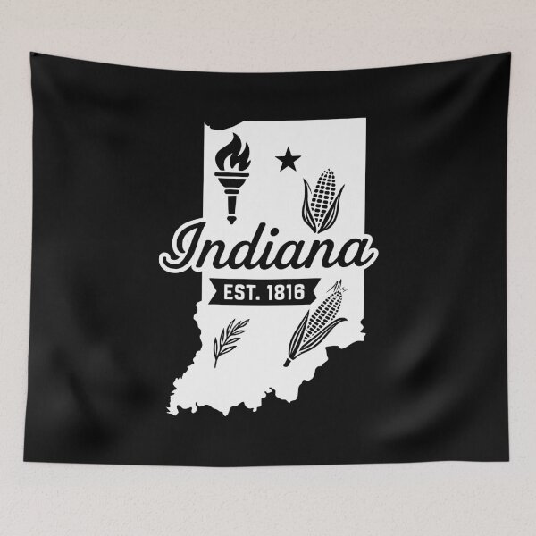 Item preview, Indiana Vintage Torch Corn Wheat Farmland Retro State Art designed and sold by Sunflo67.