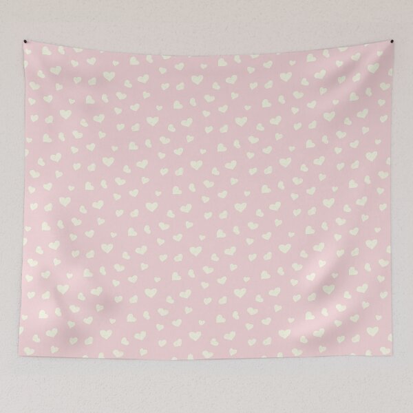 Item preview, White hand-painted hearts on a pink background - Valentine's Day cute designed and sold by Sonja Birkelbach.