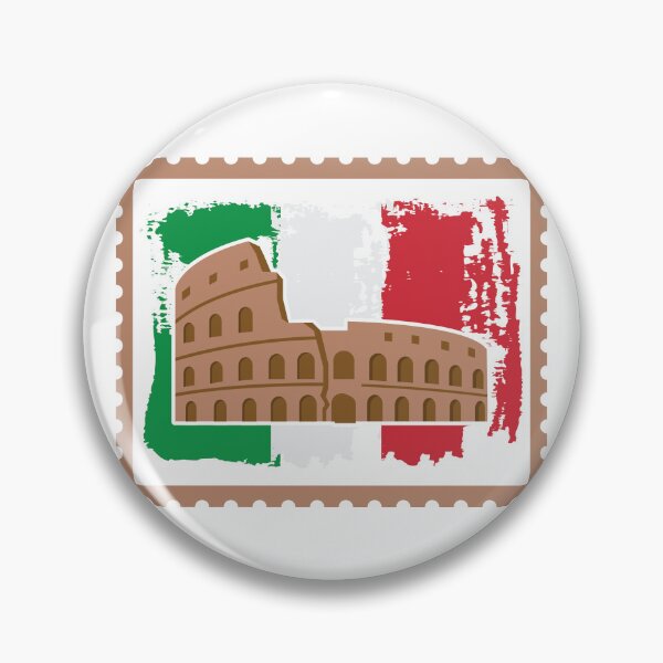 Item preview, Italy Stamp Design – Colosseum Silhouette with Italian Map in Stamp Frame designed and sold by EmeraldeaArt.