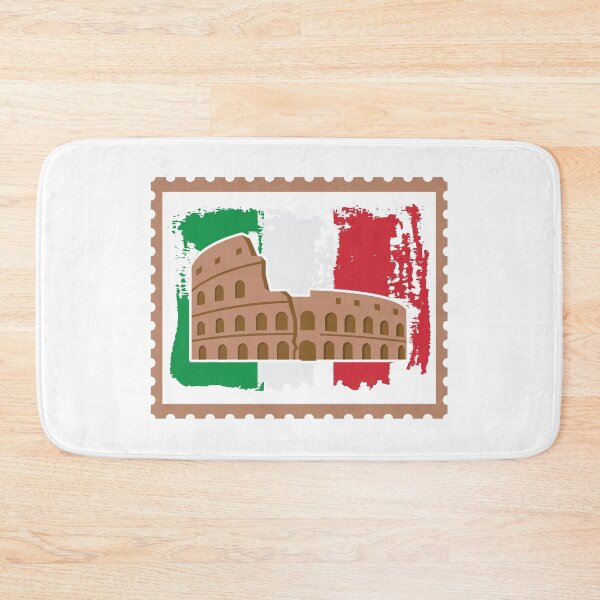 Item preview, Italy Stamp Design – Colosseum Silhouette with Italian Map in Stamp Frame designed and sold by EmeraldeaArt.