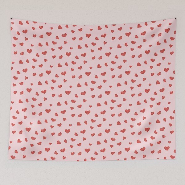 Item preview, Hand-painted hearts on a pink background - Valentine's Day cute designed and sold by Sonja Birkelbach.