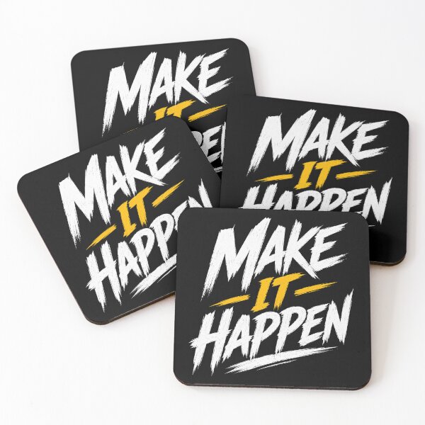 Item preview, Make It Happen Motivational Typography Design designed and sold by the-dovlat.