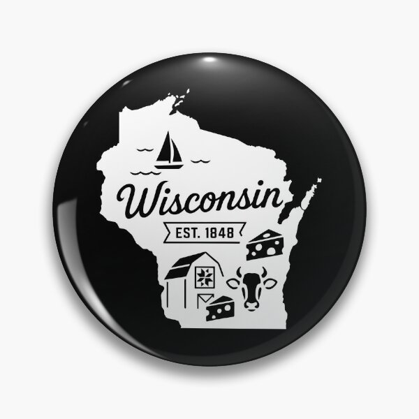 Item preview, Wisconsin Vintage Cheese Cow Barn Sailboat Retro State Art designed and sold by Sunflo67.