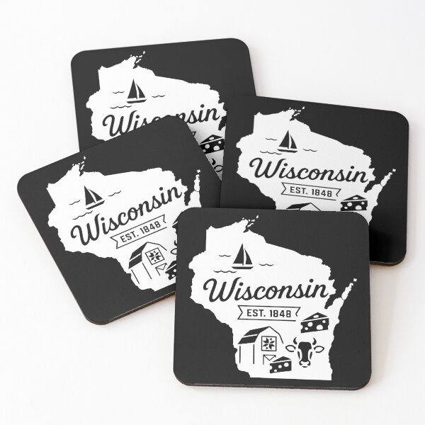 Item preview, Wisconsin Vintage Cheese Cow Barn Sailboat Retro State Art designed and sold by Sunflo67.
