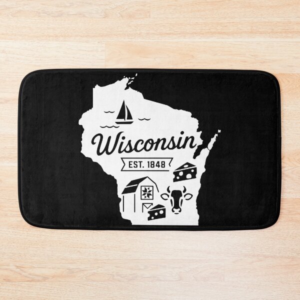 Item preview, Wisconsin Vintage Cheese Cow Barn Sailboat Retro State Art designed and sold by Sunflo67.
