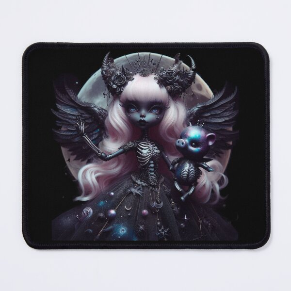 Item preview, Dark Angel Skeleton Doll with Celestial Galaxy Dress designed and sold by LujziWorld.