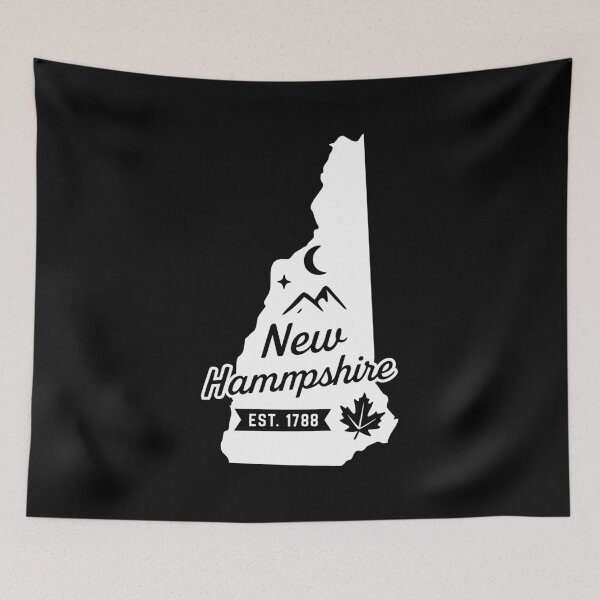 Item preview, New Hampshire Vintage Mountains Maple Leaf Moon Retro Art designed and sold by Sunflo67.
