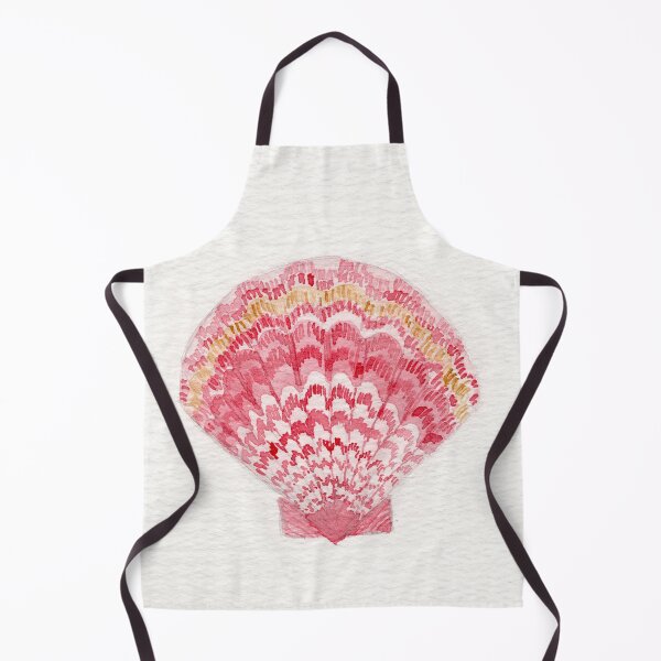 Item preview, watercolor of a pink scallop shell designed and sold by KPierceArt.