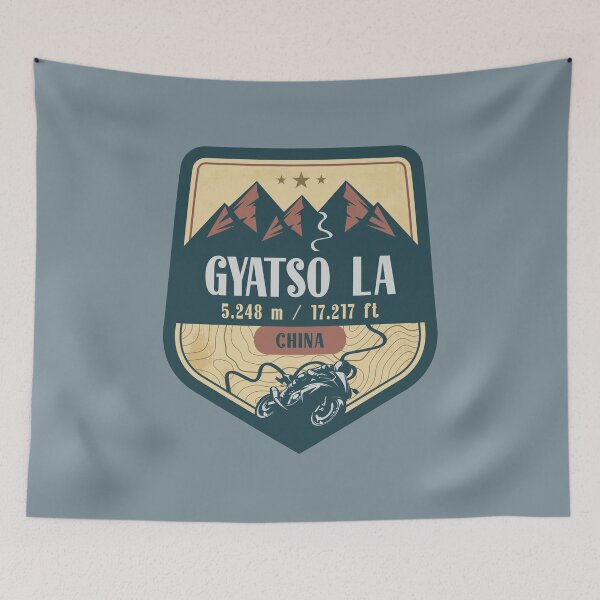 Item preview, Gyatso La Himalaya Tibet China Biker Badge designed and sold by CynthiaGraphics.